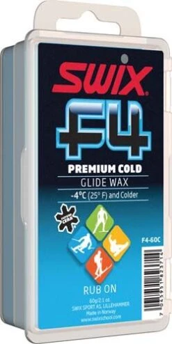 SWIX F4-60C Premium Cold Glide Rub On With Cork, 60 G